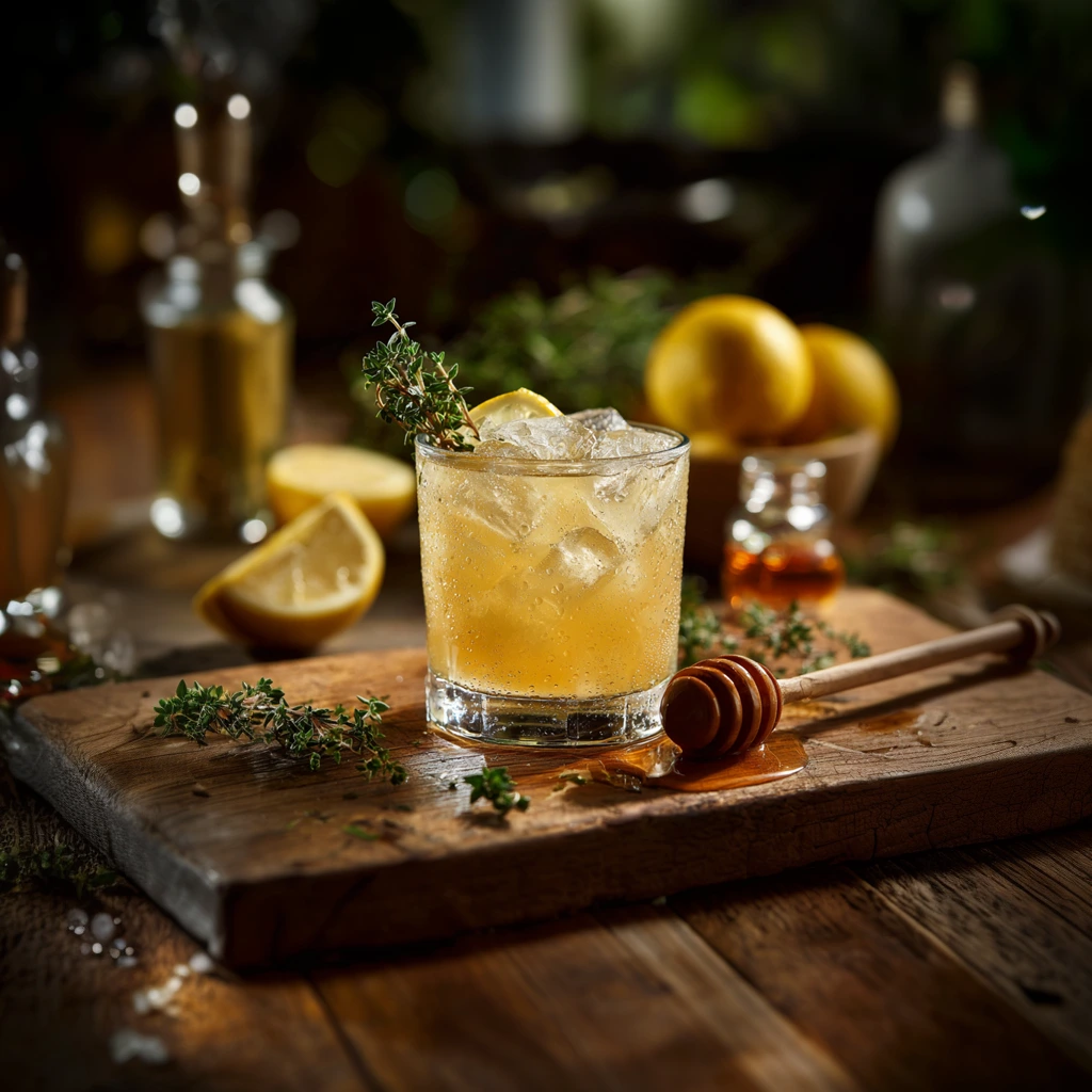 Honey Bourbon Thyme Lemonade